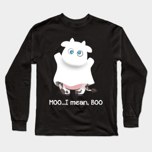 Funny _ Cute Cow Boo Moo Halloween T-shirt Long Sleeve T-Shirt